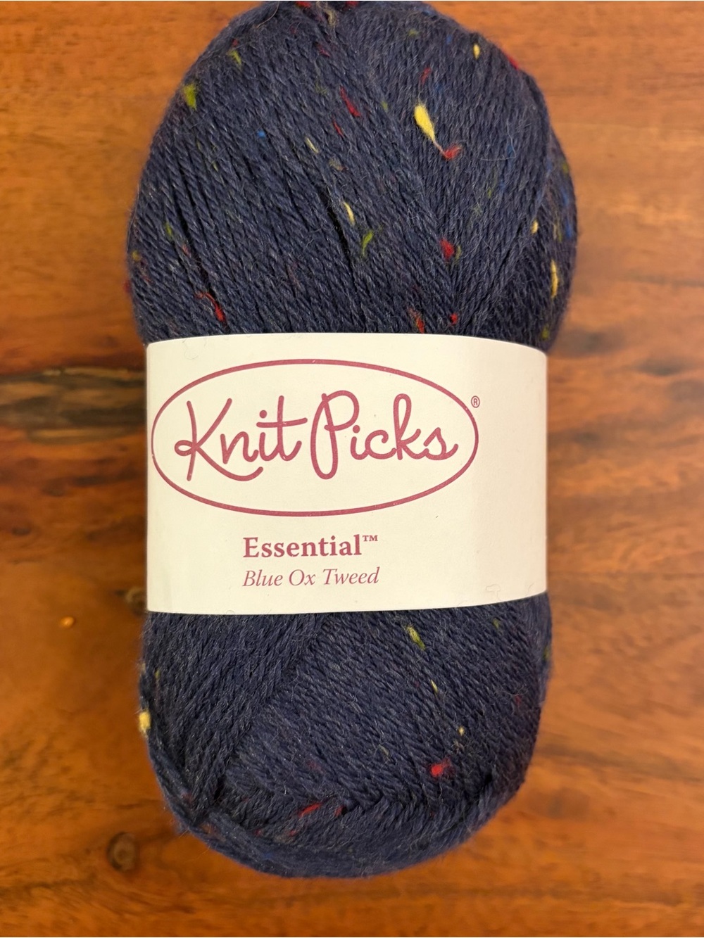 Knit Picks Essential Tweed Fingering Yarn Wool Nylon Blue Ox Tweed 50g Retired